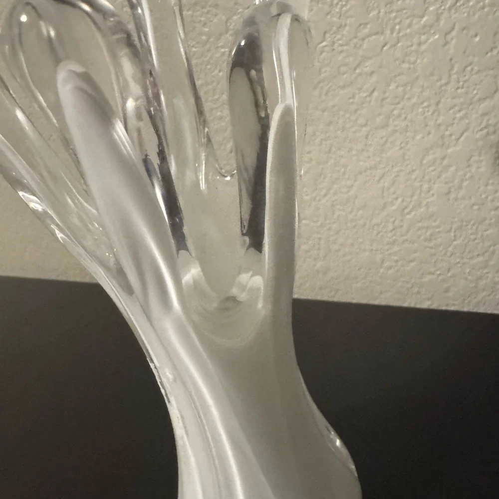 Vintage 6 Finger White Glass Vase